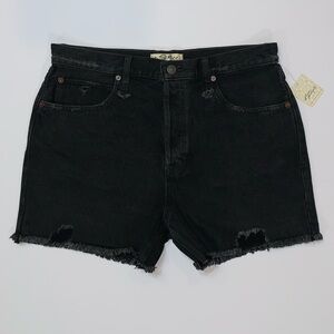 Free People Makai Cut Off Distressed High-Rise Denim Jean Shorts-Size 31 New